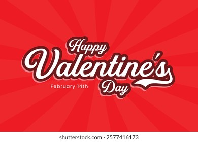 Happy Valentine´s Day, text cute and color red, February 14th.