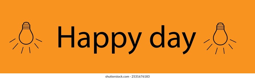 Texto de día feliz fondo naranja,