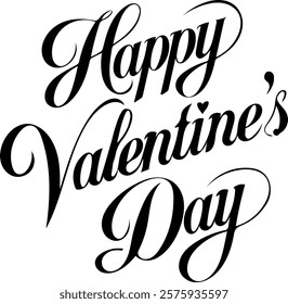 Happy valentine’s day text with white background