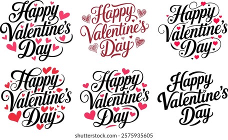 Happy valentine’s day text with white background