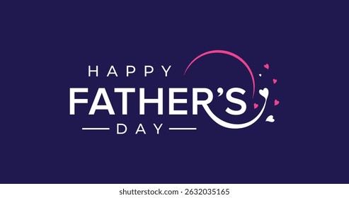 Happy Father’s Day text-based vector logo design. Father's Day, love, heart, love circle vector design template