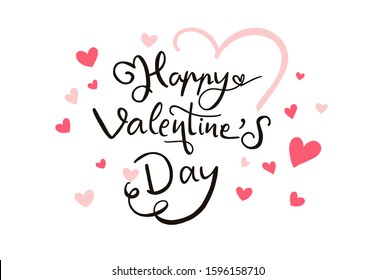 Happy Valentine’s Day typography background with heart.Vector Illustration for poster, invitation, banner,website,flyer