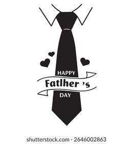 Pacote de tipografia do Dia dos Pais Felizes - Designs minimalistas em preto e branco com corações, enxágues e fontes decorativas