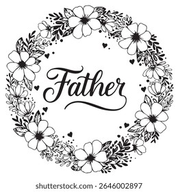 Pack de typographie Joyeuse fête des Pères - Designs noir et blanc minimalistes avec coeurs, moustaches et Polices décoratives