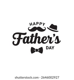 Pack de typographie Joyeuse fête des Pères - Designs noir et blanc minimalistes avec coeurs, moustaches et Polices décoratives