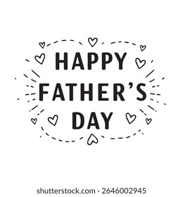 Happy Father’s Day Typography Bundle – Minimalist Black and White Designs with Hearts, Mustaches, and Decorative Fonts