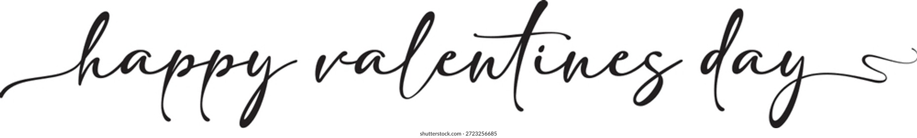 Feliz Día de San Valentín Tipografía Saludo. Letras de Feliz Día de San Valentín sobre fondo blanco limpio, diseño de tipografía romántica de vacaciones para saludos, tarjetas, impresiones y celebraciones digitales.