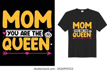 Happy Mother’s Day typography, hand-drawn, and lettering vector t-shirt design. Mom shirt, stickers, illustration, vintage, retro vintage, print, best-selling t-shirt design template. 