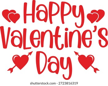 Texto de la tipografía del día de San Valentín feliz en el fondo aislado transparente blanco liso para la tarjeta, la camisa, la sudadera con capucha, la sudadera, la ropa, la etiqueta, la taza, el icono, el cartel o la insignia