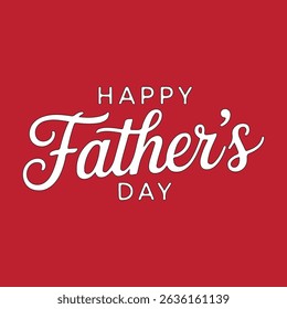 Happy Father’s Day typography in white collar with red background 