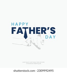 Imagen del Vector del Día del Padre Feliz. Día del Padre para un post en medios sociales.