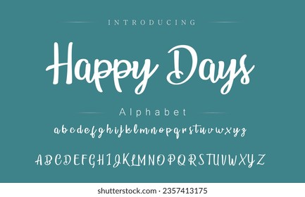 Frohe Tage Schriftart. Alphabet. Skript. Schrift. Label .Vintage-Schrift. Für Etiketten und andere Musterdesigns
