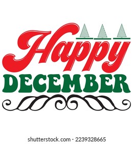 Archivo de vector de diseño de camisetas feliz de diciembre