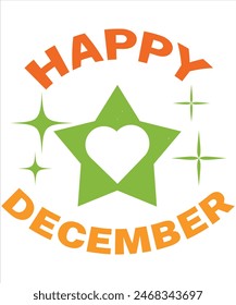 Happy December T-shirt, Vector File