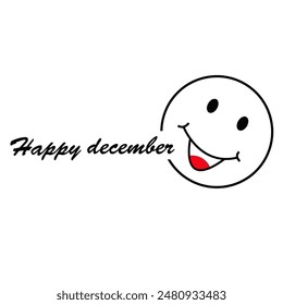 happy december vector template design illustration