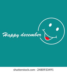 happy december vector template design illustration