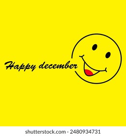 happy december vector template design illustration