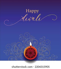 'Happy Deepavali' banner or poster for Deepavali, Festival of lights. With nice and creative design illustrations.