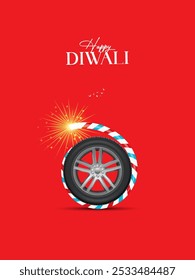 Happy Deepavali or Diwali with creative concept. Festival of Lights. Diwali holiday Background with rangoli, Diwali celebration greeting card, 3d illustration.