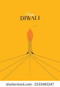 Happy Deepavali or Diwali with creative concept. Festival of Lights. Diwali holiday Background with rangoli, Diwali celebration greeting card, 3d illustration.