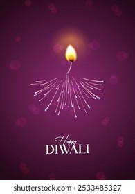 Feliz Deepavali o Diwali con concepto creativo. Festival de las Luces. Fondo de vacaciones de Diwali con rangoli, tarjeta de felicitación de celebración de Diwali, ilustración 3d.