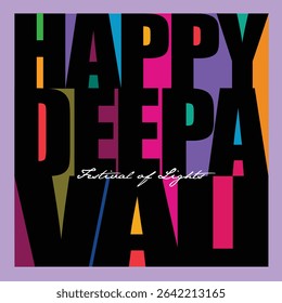 Happy Deepavali for Diwali festival wording typography in colourful background
