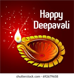 Happy Deepavali Vector  Illustration. (Translation: Festival Of Lights)