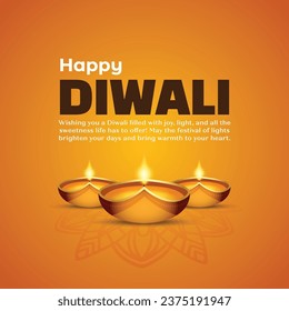 Happy Deepawali Social media post vector design