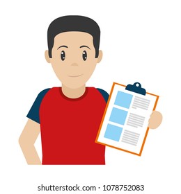 happy delivery man with check list
