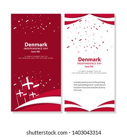 Happy Denmark Independence Day Celebration Poster Template Design Illustration