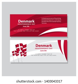 Happy Denmark Independence Day Celebration Poster Template Design Illustration