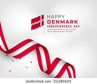 Happy Denmark Independence Day June 5th Celebration Vector Design Illustration. Template for Poster, Banner, Advertising, Greeting Card or Print Design Element
