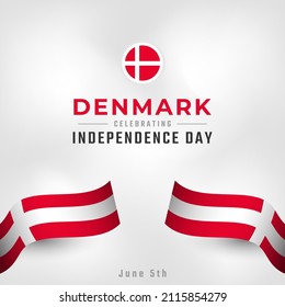 Happy Denmark Independence Day June 5th Celebration Vector Design Illustration. Template for Poster, Banner, Advertising, Greeting Card or Print Design Element