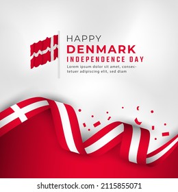 Happy Denmark Independence Day June 5th Celebration Vector Design Illustration. Template for Poster, Banner, Advertising, Greeting Card or Print Design Element