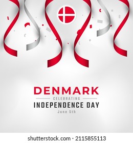 Happy Denmark Independence Day June 5th Celebration Vector Design Illustration. Template for Poster, Banner, Advertising, Greeting Card or Print Design Element