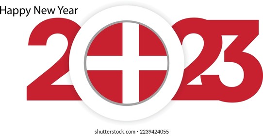 Happy Denmark New Year 2023 Vector Illustration