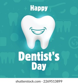Happy Dentist's Day Vector Template Design.