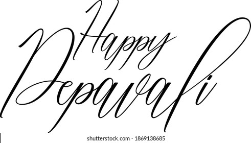 Happy Depavali Hand Lettering Cursive Text Phrase Happiness Qurase  