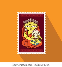 Happy Derga Puja Template Design with Goddess Durga.