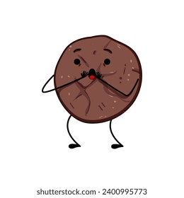 happy dessert character cartoon. sweet coffee, cream bakery, comic smile happy dessert character sign. isolated symbol vector illustration
