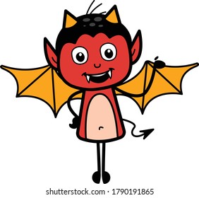 Happy Devil Cartoon Illustration Design
