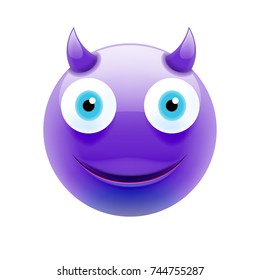 Happy Devil Emoticon Blue Eyes Happy Stock Vector (Royalty Free ...