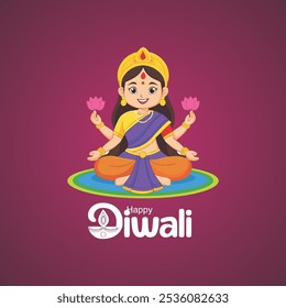 Happy Dhanteras with devi lakshmi social media post banner template