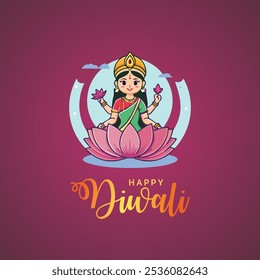 Happy Dhanteras with devi lakshmi social media post banner template