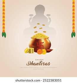 Feliz cartão de saudação Dhanteras e Post fundo. Celebração da ilustração do vetor ganpati e laxmi puja.