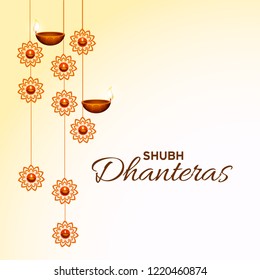 Happy Dhanteras Illustration Background.