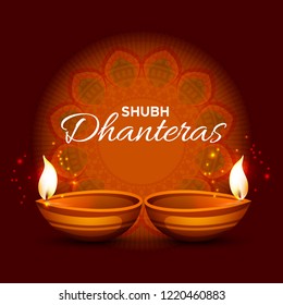 Happy Dhanteras Illustration Background.