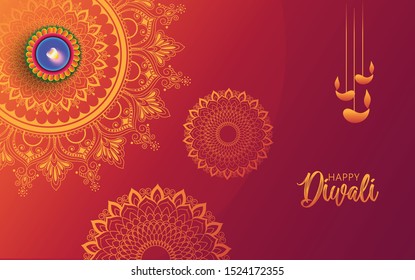 happy Dhanteras Indian Dhanteras Diwali festival celebration background. Happy dhanteras. Maa Lakshmi footprint