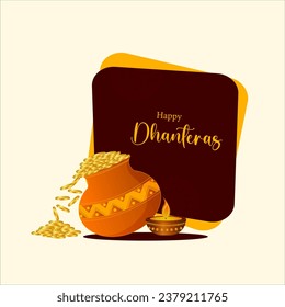 happy Dhanteras Indian Dhanteras Diwali festival celebration background. Happy dhanteras. Maa Lakshmi footprint

