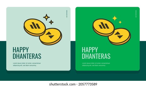 Happy Dhanteras Indian festival. Financial concept of Indian festival Dhanteras.